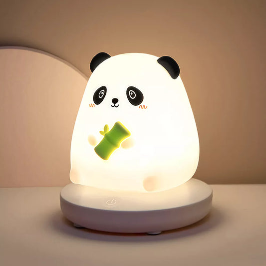 "Whimsical Wonders: Adorable Rabbit & Panda LED Night Lights – Dimmable, Rechargeable, Perfect for Kids' Room Decor and Gift Giving!"